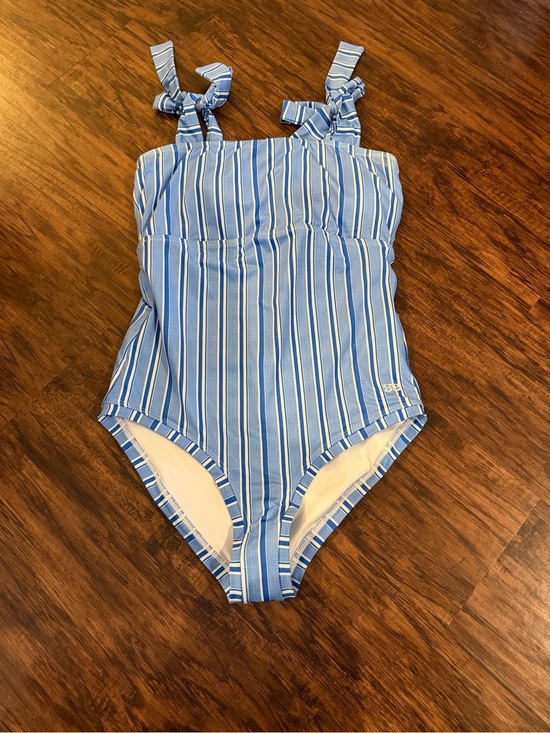 Albion Other - Albion Blue Stripe One-Piece Swimsuit with Shoulder Ties